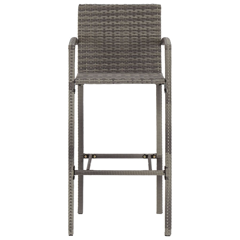 vidaXL 5 Piece Solid Acacia Wood Bar Set in Gray