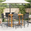 vidaXL Solid Acacia Wood Large Bar Set in Black