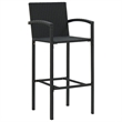 vidaXL Solid Acacia Wood Large Bar Set in Black