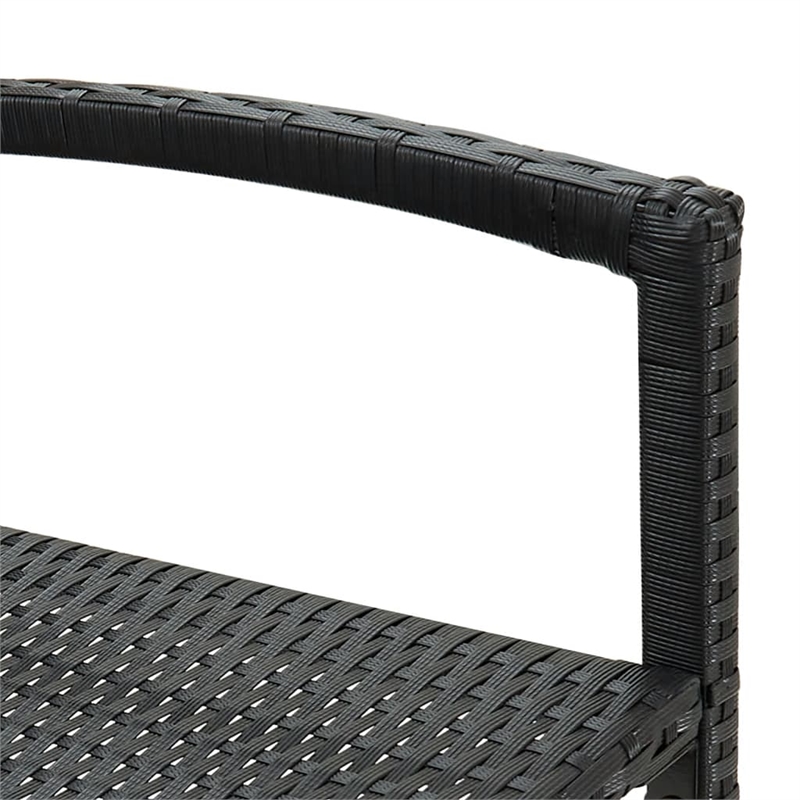 vidaXL Solid Acacia Wood Large Bar Set in Black