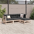 vidaXL 4 Piece Wood Large Patio Sofa Set in Anthracite