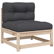 vidaXL 4 Piece Wood Large Patio Sofa Set in Anthracite
