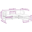 vidaXL 4 Piece Wood Large Sofa Set in Brown