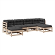 vidaXL 6 Piece Wood Large Patio Sofa Set in Anthracite