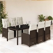 vidaXL 7 Piece Steel Bistro Set in Brown