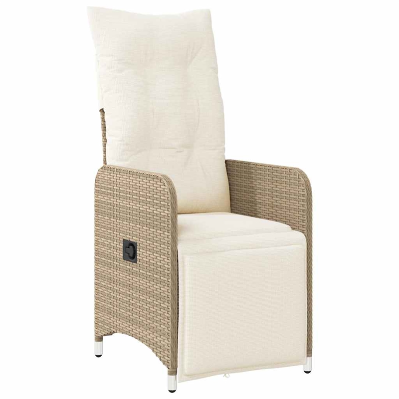 vidaXL 7 Piece Steel Large Bistro Set in Brown/Beige