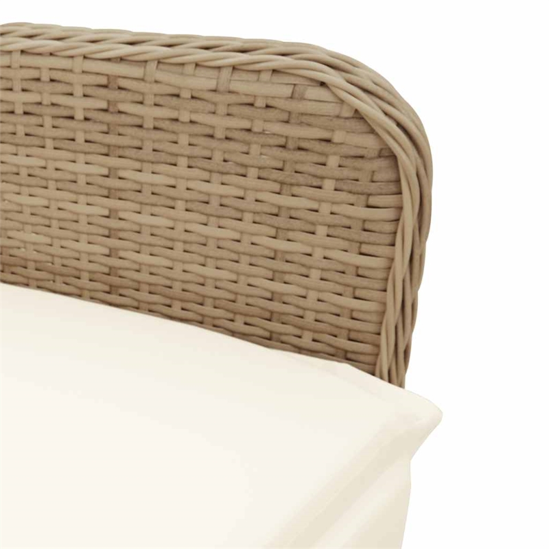 vidaXL 7 Piece Steel Large Bistro Set in Brown/Beige