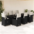 vidaXL 9 Piece Steel Bistro Set in Black