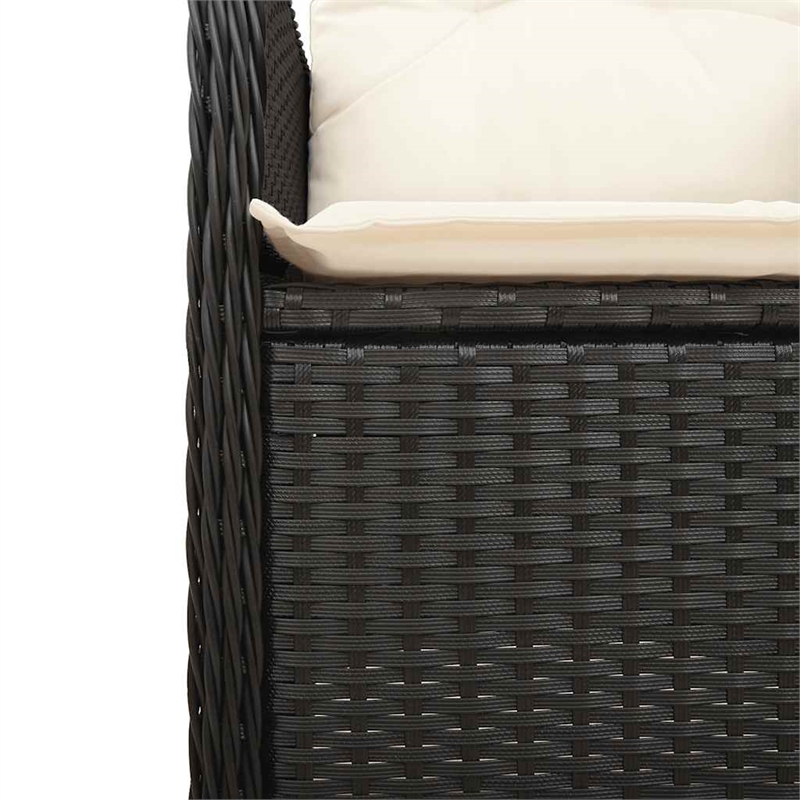 vidaXL 9 Piece Steel Bistro Set in Black