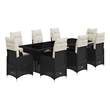 vidaXL 9 Piece Steel Bistro Set in Black