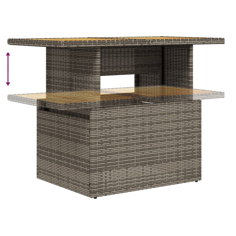 vidaXL Solid Acacia Wood Sofa Set in Gray