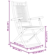 vidaXL 3 Piece Bamboo Bistro Set in Natural