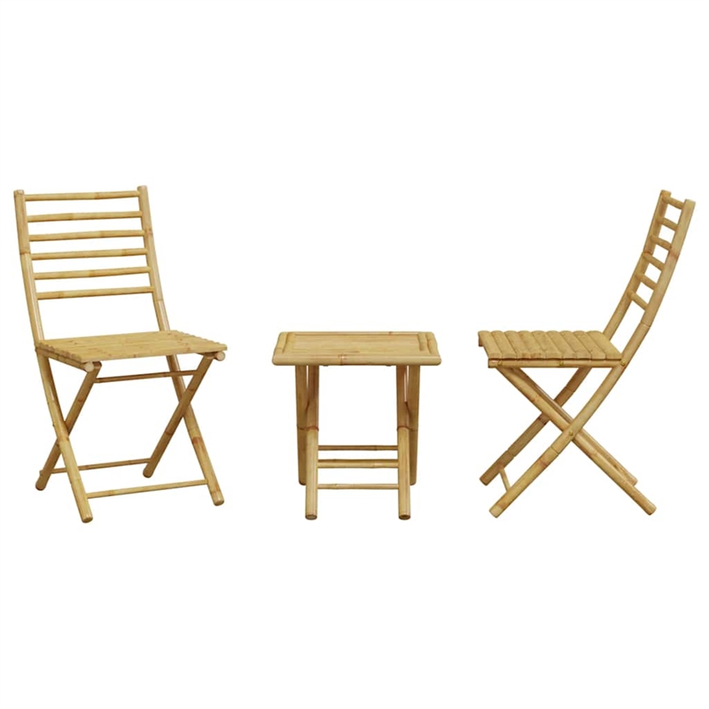 vidaXL 3 Piece Bamboo Bistro Set in Natural