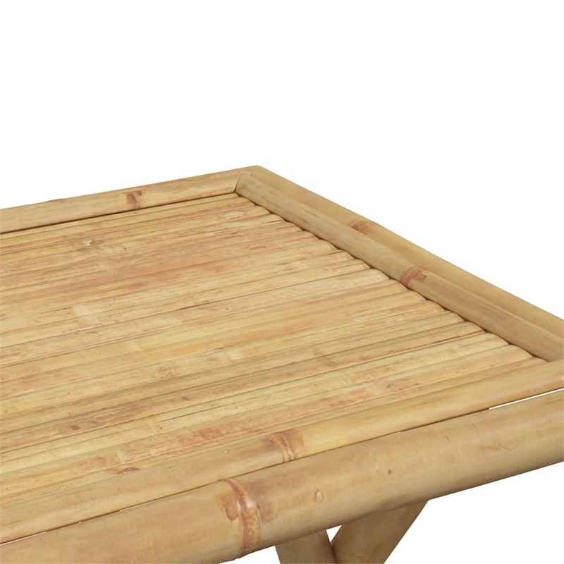 vidaXL 3 Piece Bamboo Bistro Set in Natural