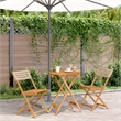 vidaXL Solid Acacia Wood Small Bistro Set in Beige