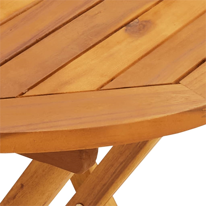 vidaXL Solid Acacia Wood Small Bistro Set in Beige