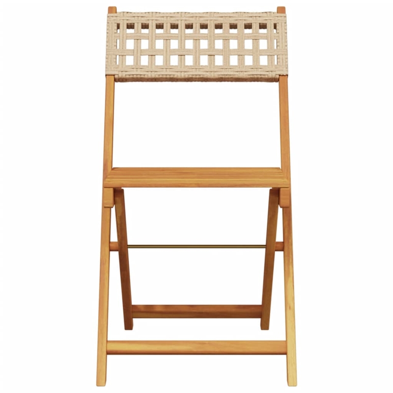 vidaXL Solid Acacia Wood Small Bistro Set in Beige