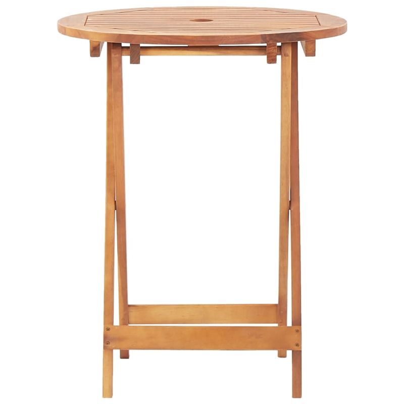 vidaXL Solid Acacia Wood Small Bistro Set in Beige