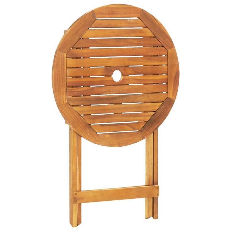 vidaXL Solid Acacia Wood Small Bistro Set in Beige