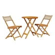 vidaXL Solid Acacia Wood Small Bistro Set in Beige