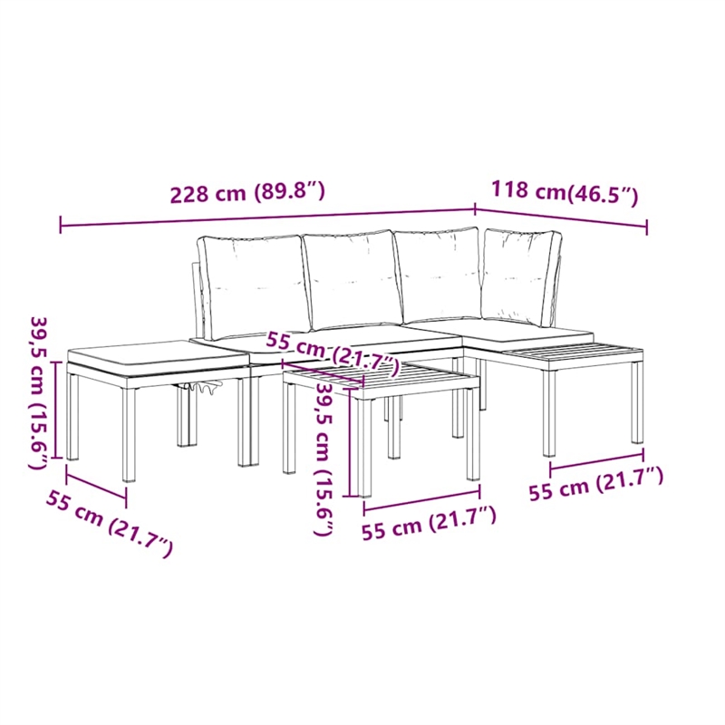 vidaXL Steel Garden Bench in Black