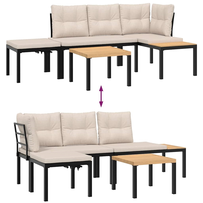 vidaXL Steel Garden Bench in Black