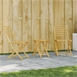 vidaXL 3 Piece Bamboo Small Bistro Set in Natural