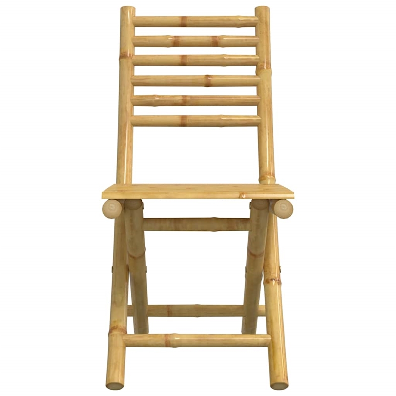 vidaXL 3 Piece Bamboo Small Bistro Set in Natural