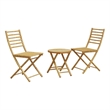 vidaXL 3 Piece Bamboo Small Bistro Set in Natural