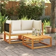vidaXL 2 Piece Solid Acacia Wood Medium Sofa