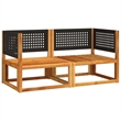vidaXL 2 Piece Solid Acacia Wood Medium Sofa