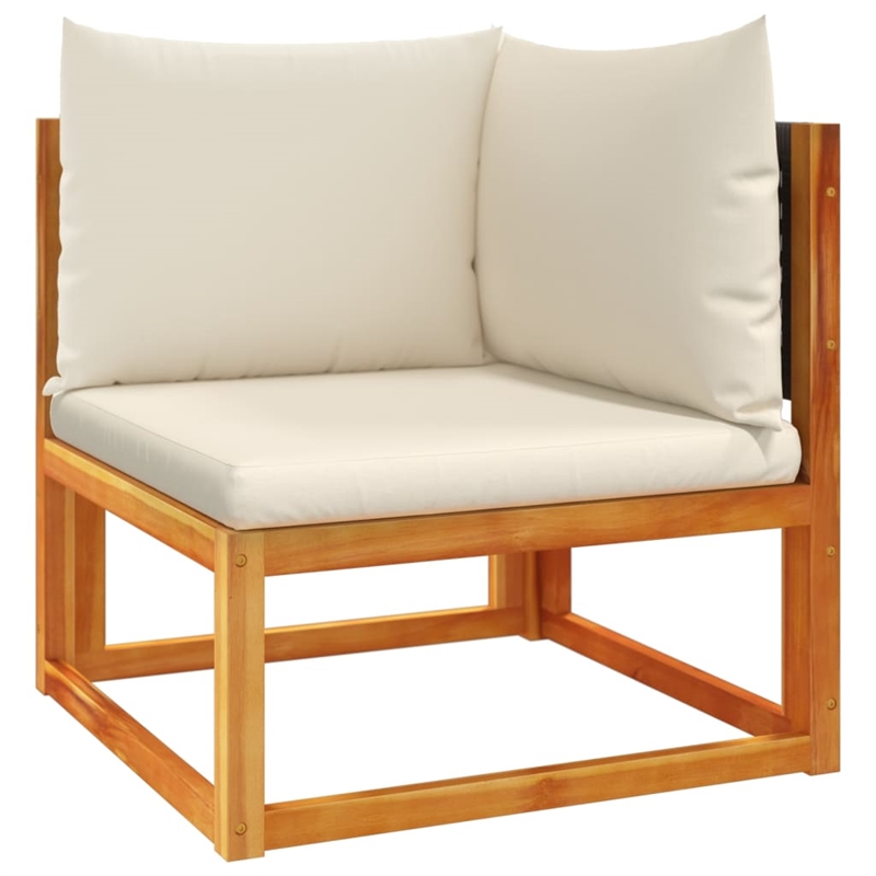 vidaXL 2 Piece Solid Acacia Wood Medium Sofa