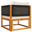 vidaXL 2 Piece Solid Acacia Wood Medium Sofa