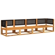 vidaXL Solid Acacia Wood Large Sofa Set in Black