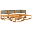 vidaXL Solid Acacia Wood Sofa Set in Gray
