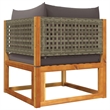 vidaXL Solid Acacia Wood Sofa Set in Gray