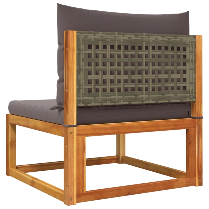 vidaXL Solid Acacia Wood Sofa Set in Gray