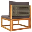 vidaXL Solid Acacia Wood Sofa Set in Gray