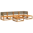 vidaXL 6 Piece Solid Acacia Wood Sofa Set in Gray