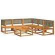 vidaXL 6 Piece Solid Acacia Wood Sofa Set in Gray