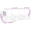 vidaXL Solid Acacia Wood Small Sofa Set in Gray