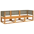 vidaXL Solid Acacia Wood Small Sofa Set in Gray