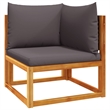 vidaXL Solid Acacia Wood Small Sofa Set in Gray