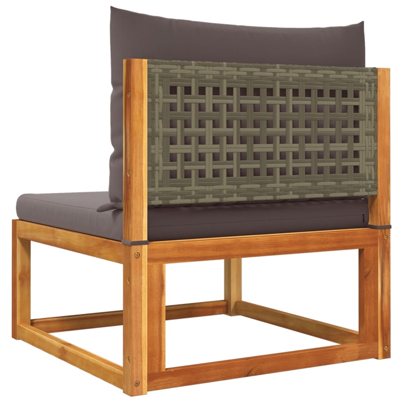 vidaXL Solid Acacia Wood Small Sofa Set in Gray