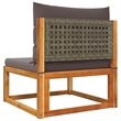 vidaXL Solid Acacia Wood Small Sofa Set in Gray