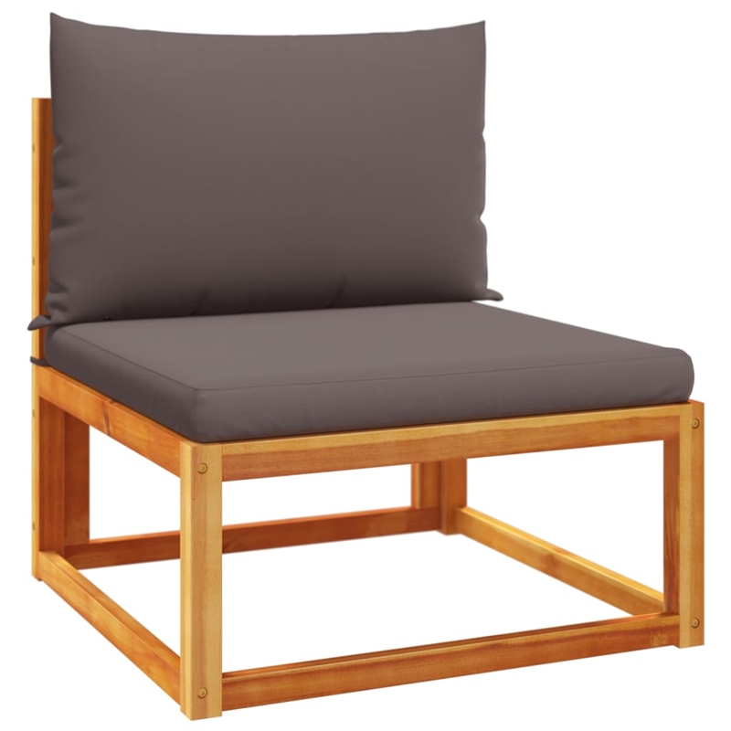 vidaXL Solid Acacia Wood Small Sofa Set in Gray