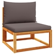 vidaXL Solid Acacia Wood Small Sofa Set in Gray