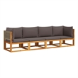 vidaXL Solid Acacia Wood Small Sofa Set in Gray