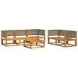 vidaXL 6 Piece Solid Acacia Wood Sofa Set in Gray