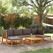 vidaXL 7 Piece Solid Acacia Wood Sofa Set in Gray
